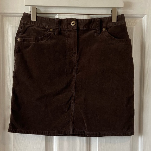 Brooks Brothers Mini Skirt Corduroy Brown Straight Skirt Size 2 - Picture 1 of 9
